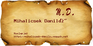 Mihalicsek Daniló névjegykártya